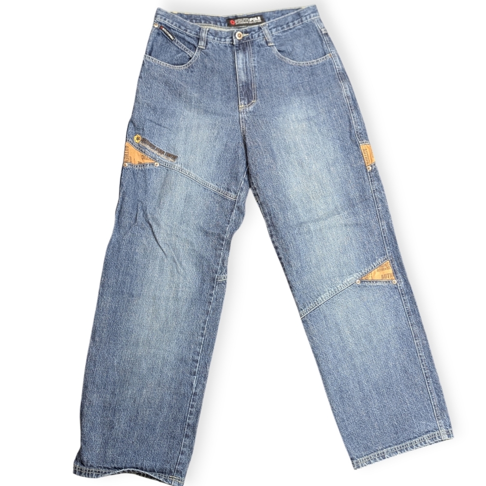 Southpole Jeans Mens 32X31 Baggy Wide Leg Carpenter Denim Workwear 90s Y2K